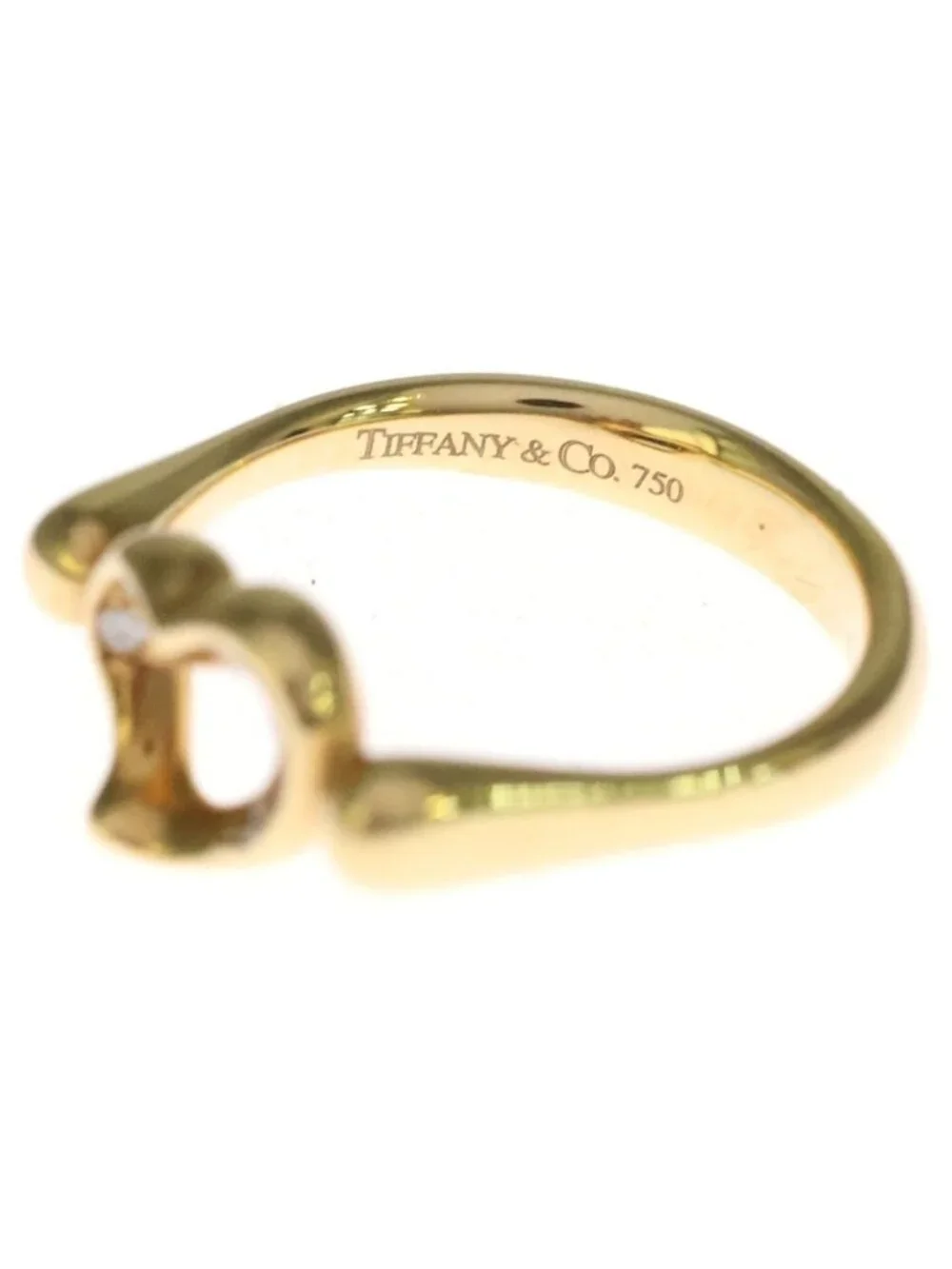 Tiffany & Co Open Heart Diamond 18K Yellow Gold Ring